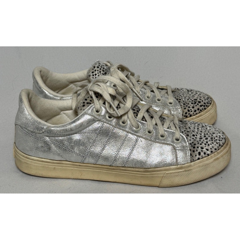 Gola Orchid II Cheetah Womens Silver Metallic Animal Print Sneaker CLA466 Size 9 - Picture 2 of 11